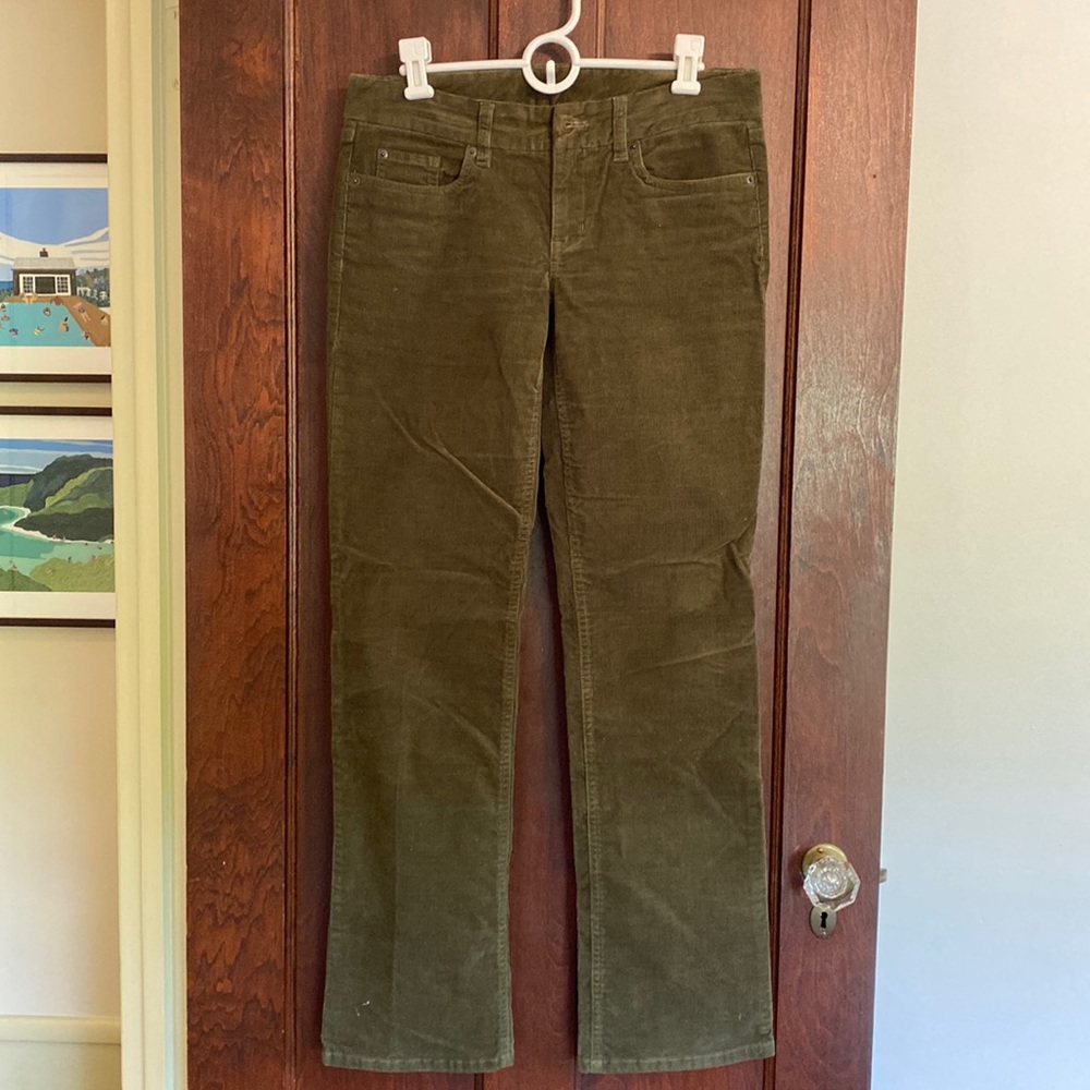 JCrew 28R Favorite Fit Corduroy Pants, Olive Green
